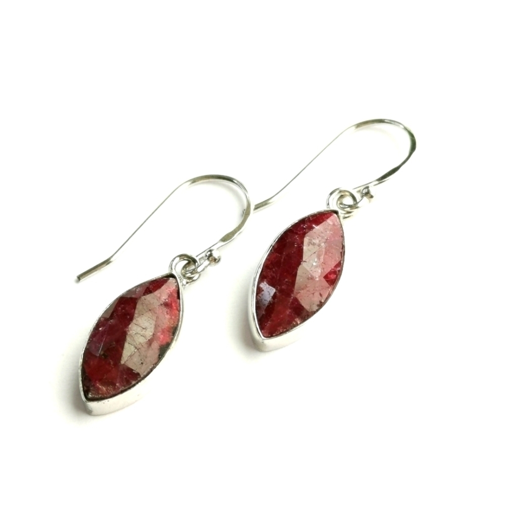 New Ruby in sterling silver earrings - Picture 2 of 7